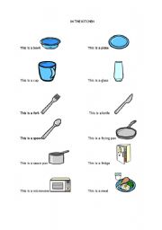 English Worksheet: in the kitchen