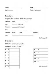 English worksheet: test