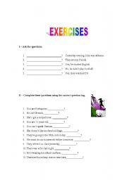 English worksheet: Exercises