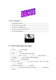 English worksheet: Exercises