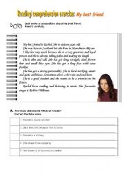 English Worksheet: My best friend