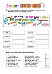 English Worksheet: Conjunctions/ Connectors