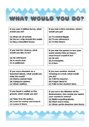English Worksheet: What would you do?