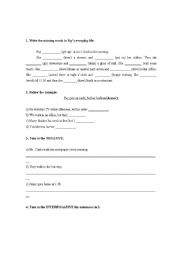 English worksheet: Fays everyday life