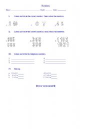 English worksheet: Numbers 1-10