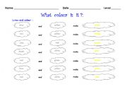 English worksheet: What colour is it?