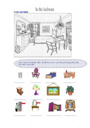 English Worksheet: In the bedroom