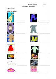 English worksheet: Clothes