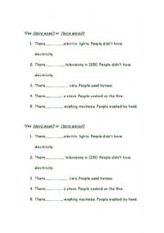 Use there wasn´t and weren´t in the following sentences
