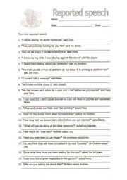 English Worksheet: Reported Speech