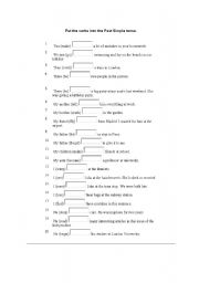 English Worksheet: past tense