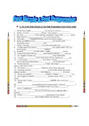 English Worksheet: Past simple & Past progressive