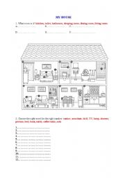 English Worksheet: MY HOUSE