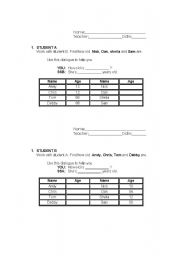 English worksheet: Age - Interaction