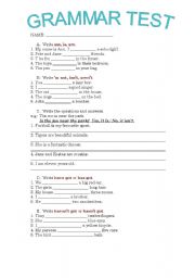 English Worksheet: JUNIOR GRAMMAR TEST