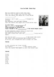 English Worksheet: Goo goo dolls song activity