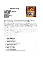 English Worksheet: High School Musical