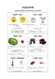 English Worksheet: How to use Adjectives and compare things.
