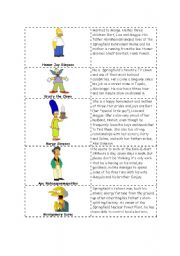 English Worksheet: Simpsons Cards