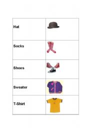 English Worksheet: Clothes