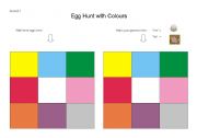 English worksheet: Egg Hunt with Colours