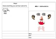 English Worksheet: The five senses song