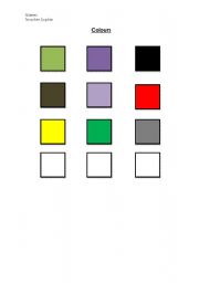 English worksheet: colours