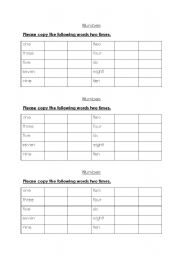 English worksheet: Numbers