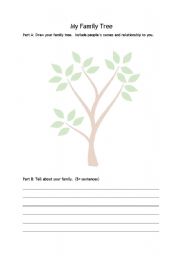 English Worksheet: my family tree