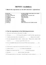 English Worksheet: money vocabulary