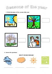 English Worksheet: Seasons of  the year