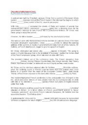 English Worksheet: Chirac sulks as English drowns out French