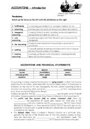 English Worksheet: Accounting