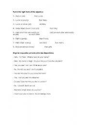 English Worksheet: comparative adjectvies