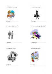 English Worksheet: present continuos tense