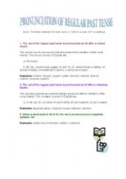 English Worksheet: Pronunciation of regular past tense