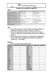 English Worksheet: Comparative and superlative adjectives