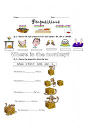 English Worksheet: prepositions