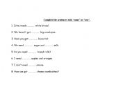 English worksheet: some/any