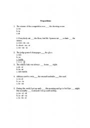 English worksheet: Prepositions