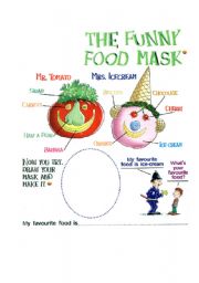 English Worksheet: a funny food mask