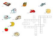 English Worksheet: FOOD CROSSWORD