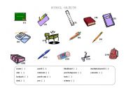 English Worksheet: School Objects