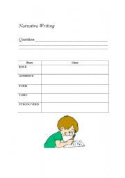 English Worksheet: Narrative Writing prompt (RAFT)