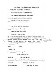 English Worksheet: You know Im no good by Amy Winehouse