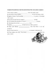 English worksheet: passive voice