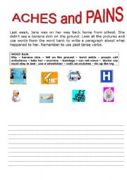 English Worksheet: aches and pains