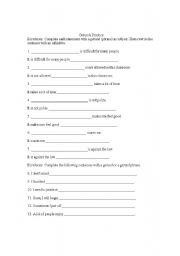 English Worksheet: Gerunds and infinitives sentence completion