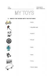 English Worksheet: toys