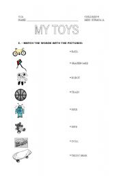 English worksheet: toys